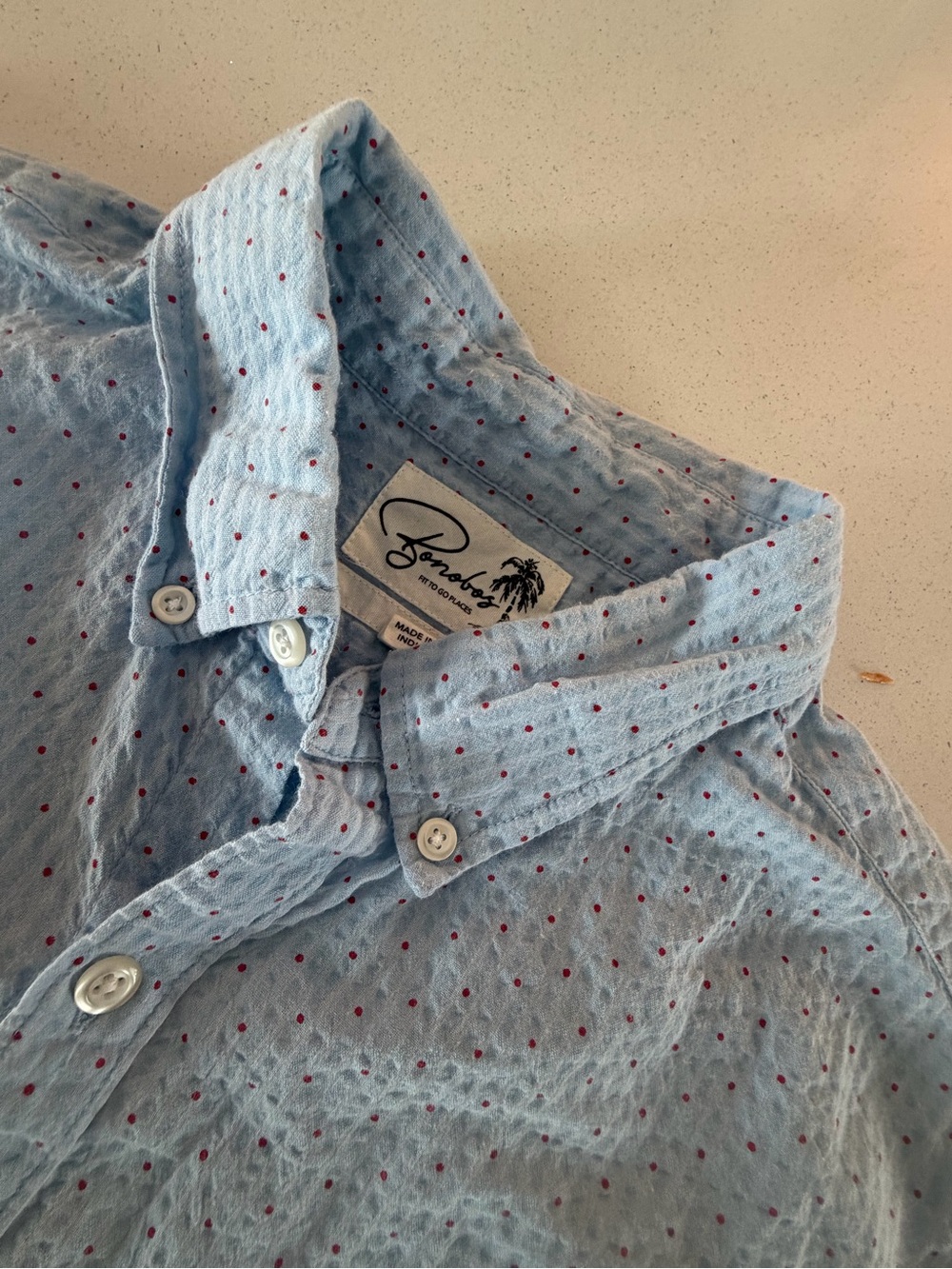 Bonobos Slim Fit Blue Dot Seer Sucker Button-Down Shirt